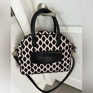 Vera Bradley tote/bag. Black diamond fabric pattern.  Long detachable strap.